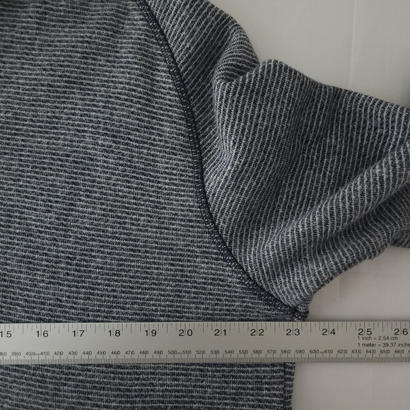 Vince Men's Stripe Beach Terry Hooded Henley Sweatshirt Coastal/Leche - Picture 8 of 9